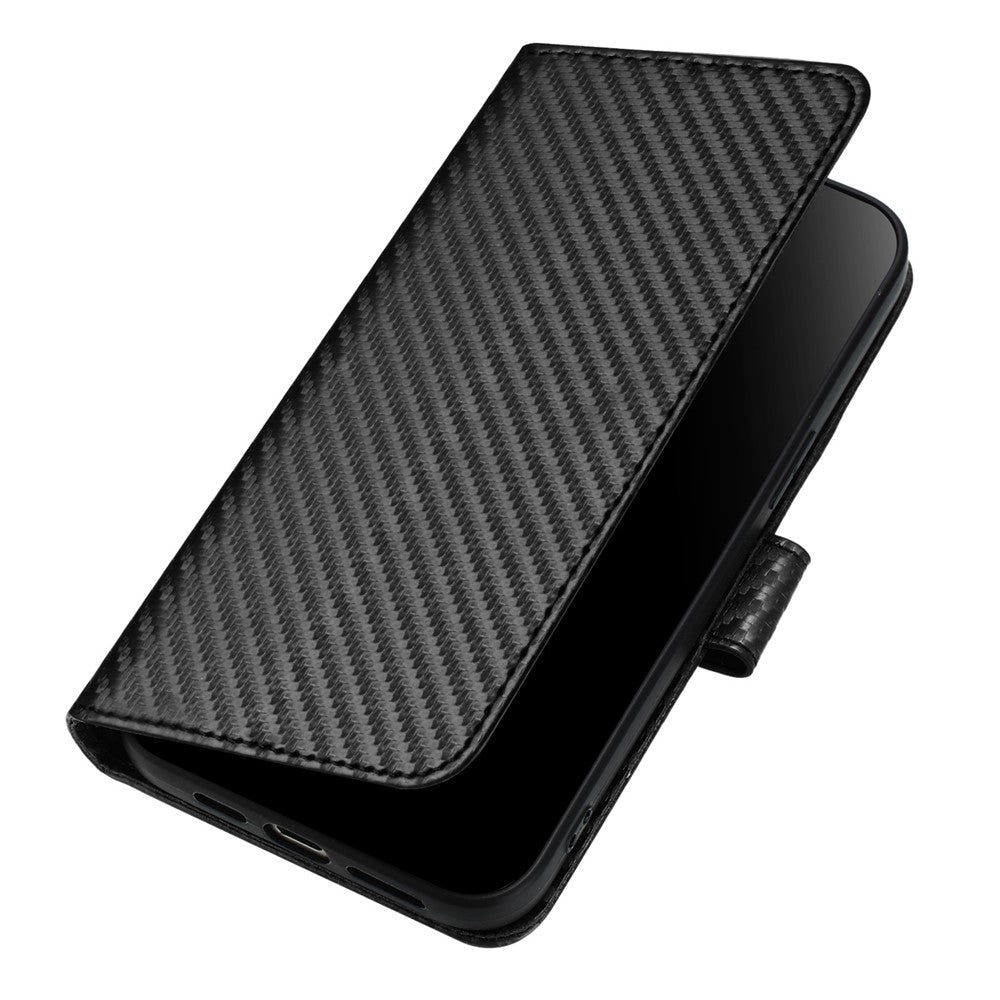 YX0070 För Samsung Galaxy A24 4G (162,1 x 77,6 x 8,3 mm) mobilskal Kolfiberstruktur Läder Plånboksfodral