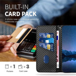 YX0070 För Samsung Galaxy A24 4G (162,1 x 77,6 x 8,3 mm) mobilskal Kolfiberstruktur Läder Plånboksfodral