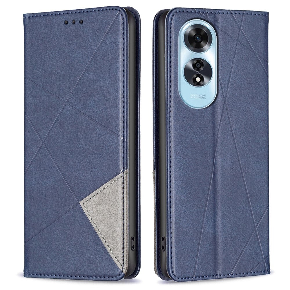 For Oppo A60 4G Case Shockproof PU Leather Rhombus Phone Cover with Card Slots