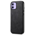 DENIOR A11 For iPhone 12 / 12 Pro Magnetic Case Retro PU+PC+TPU Shockproof Phone Cover