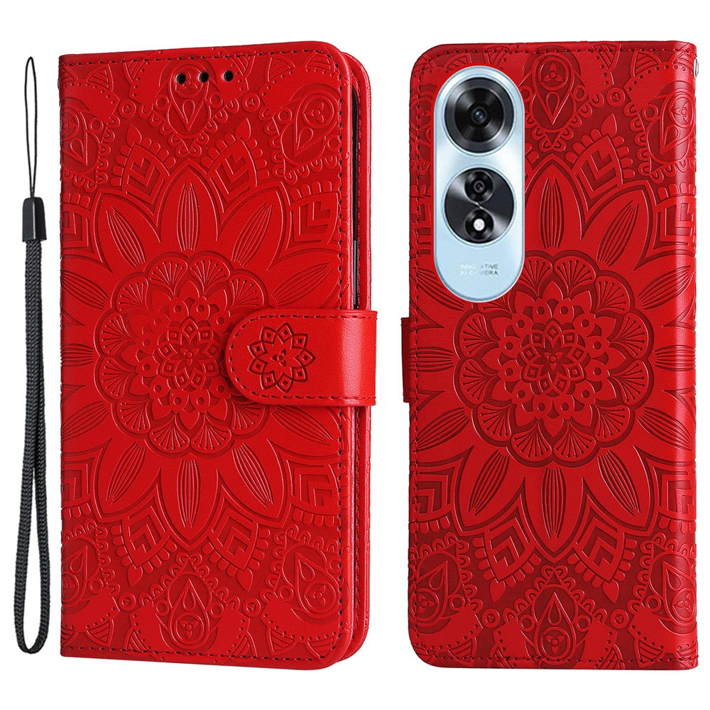 For Oppo A60 4G Case Sunflower Leather Flip Cover Card Holder Stand Cell Accessories
