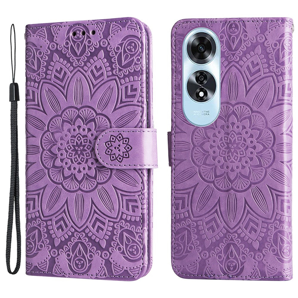 For Oppo A60 4G Case Sunflower Leather Flip Cover Card Holder Stand Cell Accessories