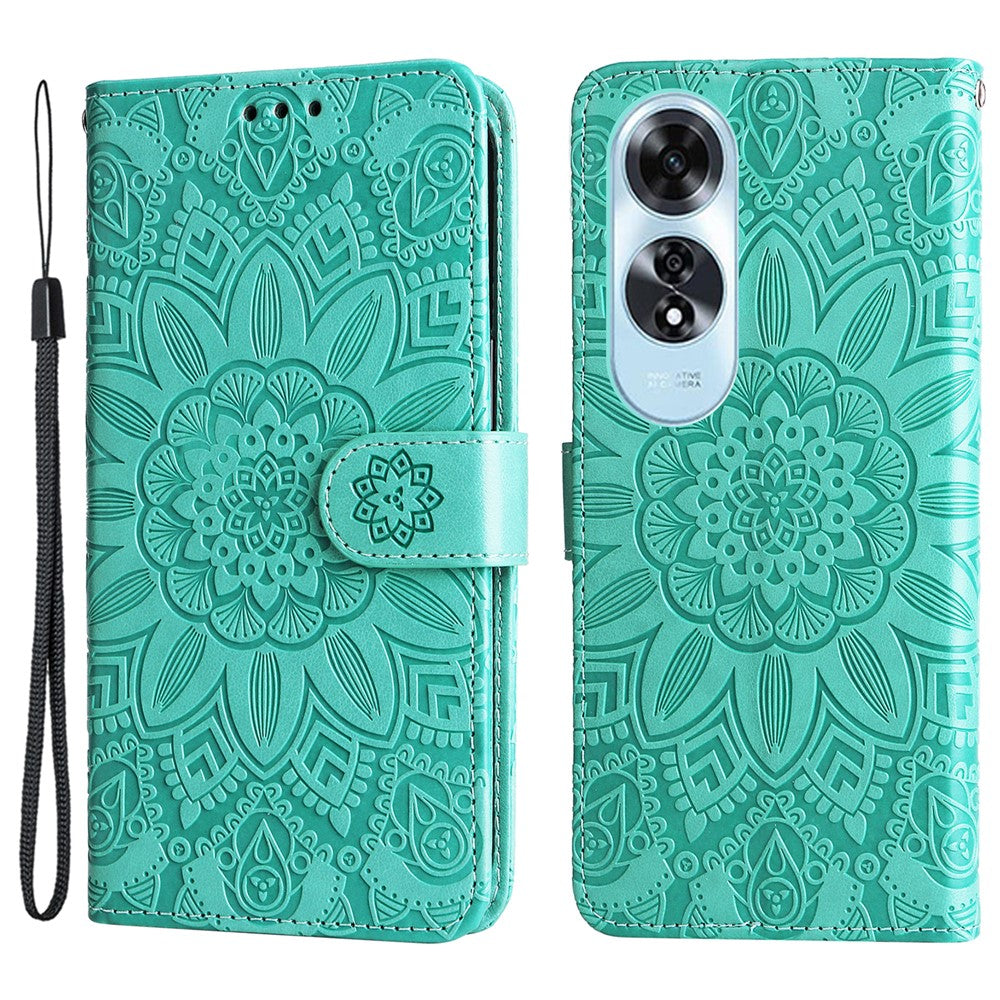 For Oppo A60 4G Case Sunflower Leather Flip Cover Card Holder Stand Cell Accessories