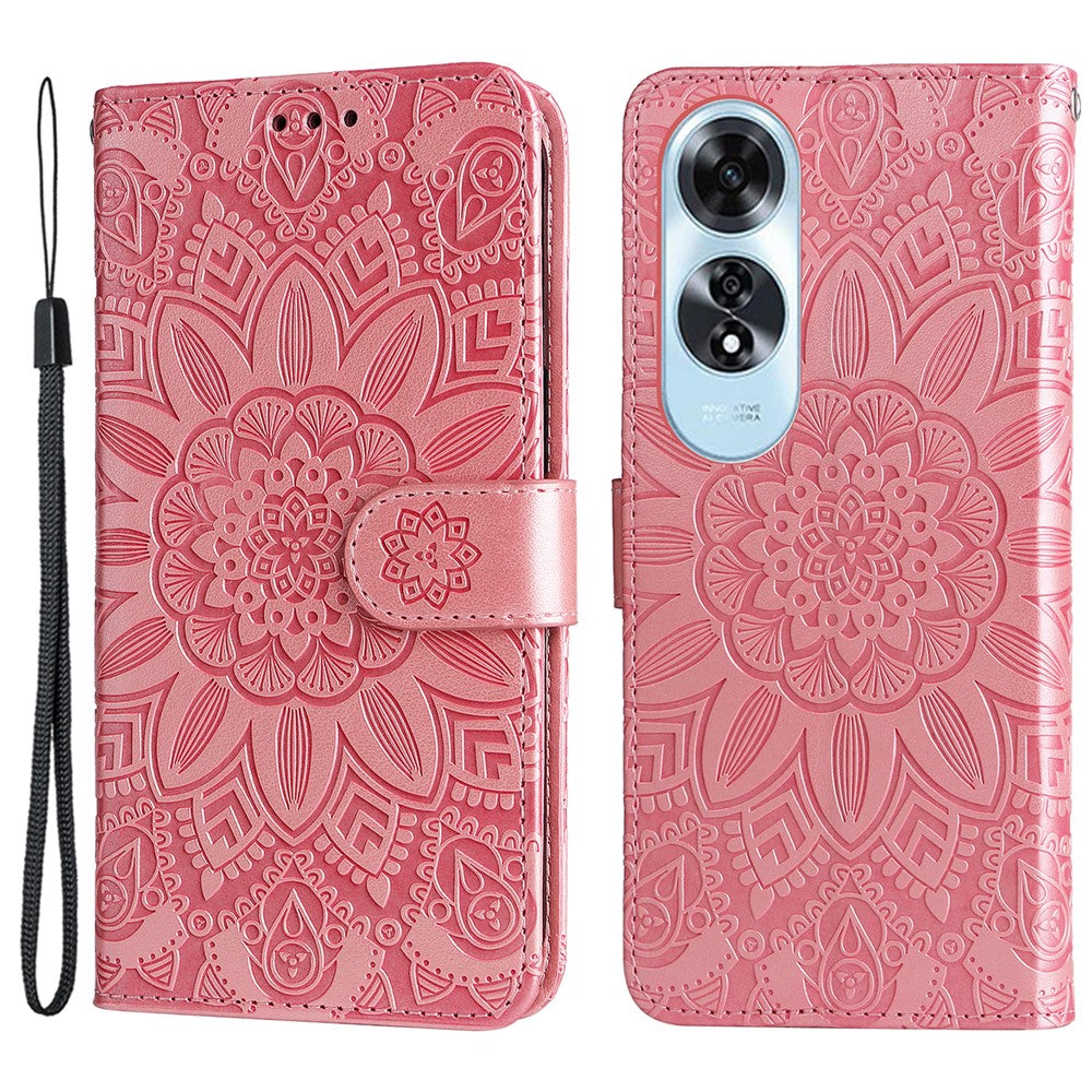 For Oppo A60 4G Case Sunflower Leather Flip Cover Card Holder Stand Cell Accessories