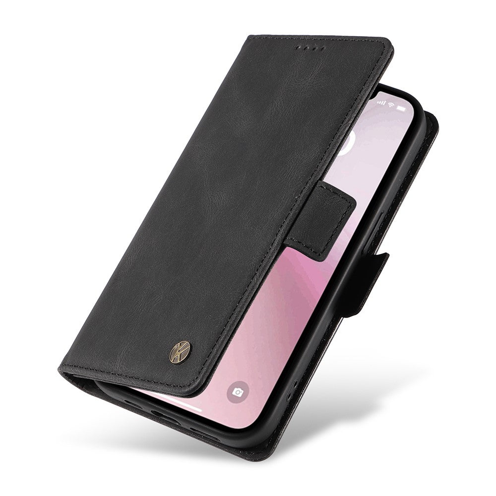 YIKATU YK-005 For iPhone 17e / 16e Case Skin-Touch Leather Stand Card Slots Phone Cover
