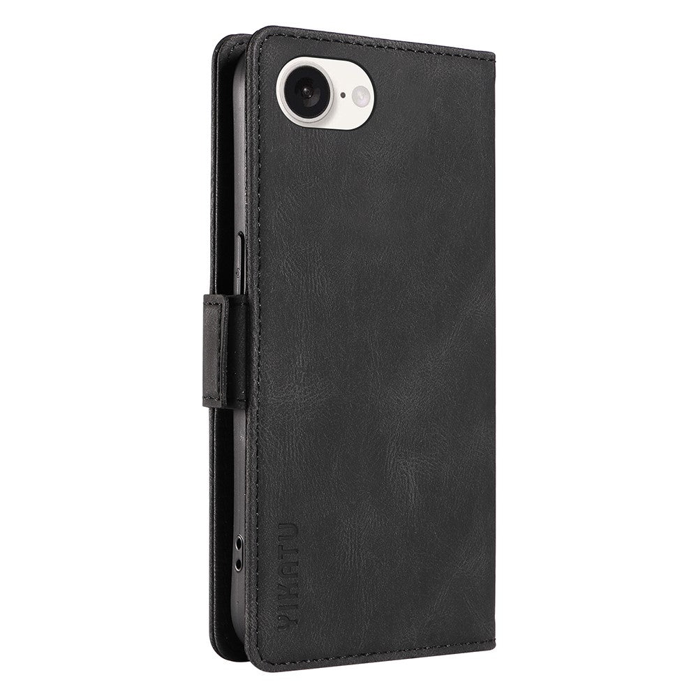 YIKATU YK-005 For iPhone 17e / 16e Case Skin-Touch Leather Stand Card Slots Phone Cover