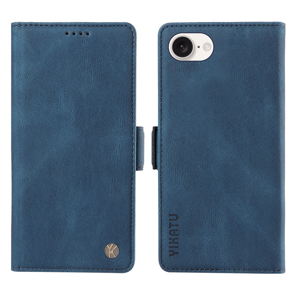 YIKATU YK-005 For iPhone 17e / 16e Case Skin-Touch Leather Stand Card Slots Phone Cover