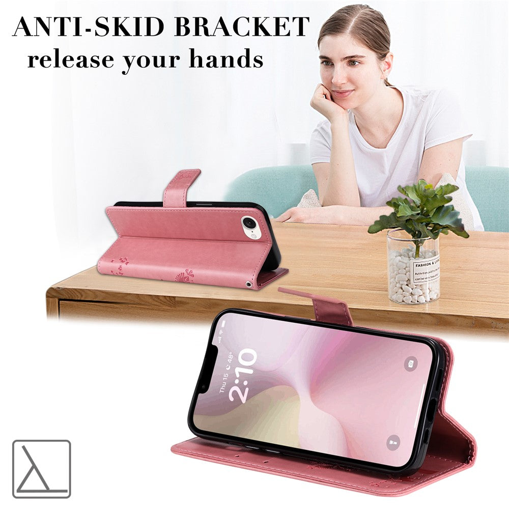 For iPhone 17th / 16th Phone Case with Stand Cat Tree Pattern Leather Wallet Mobile Cover