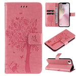 For iPhone 17th / 16th Phone Case with Stand Cat Tree Pattern Leather Wallet Mobile Cover