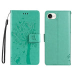 For iPhone 17th / 16th Phone Case with Stand Cat Tree Pattern Leather Wallet Mobile Cover
