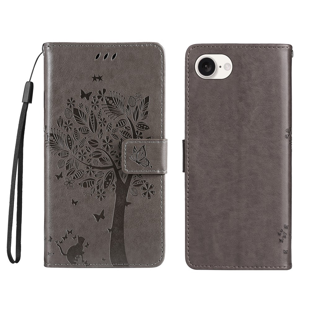For iPhone 17th / 16th Phone Case with Stand Cat Tree Pattern Leather Wallet Mobile Cover