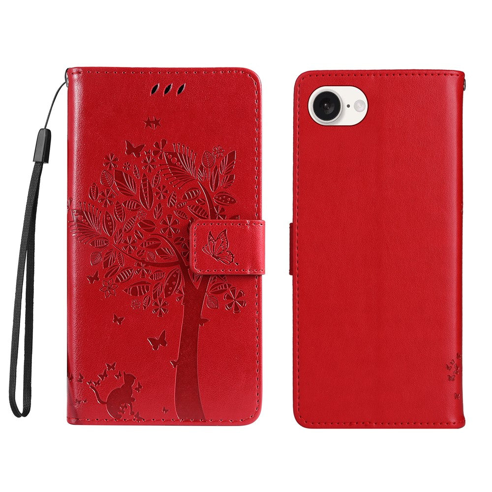 For iPhone 17th / 16th Phone Case with Stand Cat Tree Pattern Leather Wallet Mobile Cover