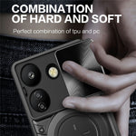 For Xiaomi Redmi 13C 4G / Poco C65 4G Case Slide Camera Lid TPU+PC Hybrid Phone Cover with Kickstand