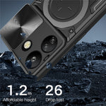 For Xiaomi Redmi 13C 4G / Poco C65 4G Case Slide Camera Lid TPU+PC Hybrid Phone Cover with Kickstand