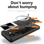 For Xiaomi Redmi 13C 4G / Poco C65 4G Case Slide Camera Lid TPU+PC Hybrid Phone Cover with Kickstand