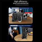 For Xiaomi Redmi 13C 4G / Poco C65 4G Case Slide Camera Lid TPU+PC Hybrid Phone Cover with Kickstand