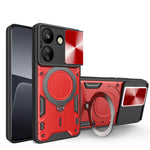For Xiaomi Redmi 13C 4G / Poco C65 4G Case Slide Camera Lid TPU+PC Hybrid Phone Cover with Kickstand