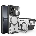 For Xiaomi Redmi 13C 4G / Poco C65 4G Case Slide Camera Lid TPU+PC Hybrid Phone Cover with Kickstand