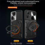 For Xiaomi Redmi Note 12S 4G Case Anti-Drop TPU+PC Phone Cover with Kickstand, Slide Lens Lid