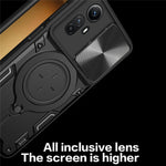 For Xiaomi Redmi Note 12S 4G Case Anti-Drop TPU+PC Phone Cover with Kickstand, Slide Lens Lid