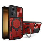 For Xiaomi Redmi Note 12S 4G Case Anti-Drop TPU+PC Phone Cover with Kickstand, Slide Lens Lid