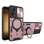 For Xiaomi Redmi Note 12S 4G Case Anti-Drop TPU+PC Phone Cover with Kickstand, Slide Lens Lid
