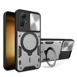 For Xiaomi Redmi Note 12S 4G Case Anti-Drop TPU+PC Phone Cover with Kickstand, Slide Lens Lid