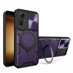 For Xiaomi Redmi Note 12S 4G Case Anti-Drop TPU+PC Phone Cover with Kickstand, Slide Lens Lid