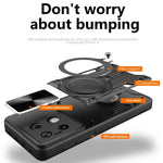 For Xiaomi Redmi Note 13 Pro 5G / Poco X6 5G Case Kickstand TPU+PC Phone Cover with Slide Lens Lid