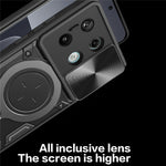 For Xiaomi Redmi Note 13 Pro 5G / Poco X6 5G Case Kickstand TPU+PC Phone Cover with Slide Lens Lid