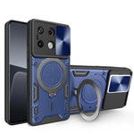 For Xiaomi Redmi Note 13 Pro 5G / Poco X6 5G Case Kickstand TPU+PC Phone Cover with Slide Lens Lid