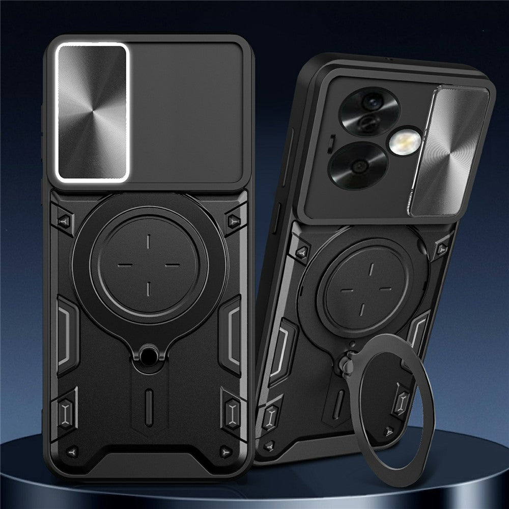 For Oppo A79 5G / A2 5G Case Sliding Camshield TPU+PC Shockproof Phone Cover with Kickstand