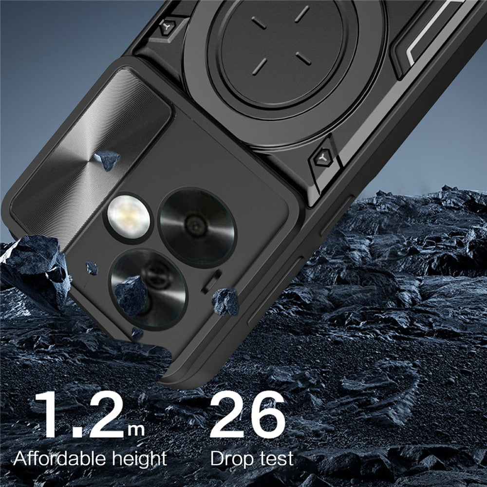 For Oppo A79 5G / A2 5G Case Sliding Camshield TPU+PC Shockproof Phone Cover with Kickstand