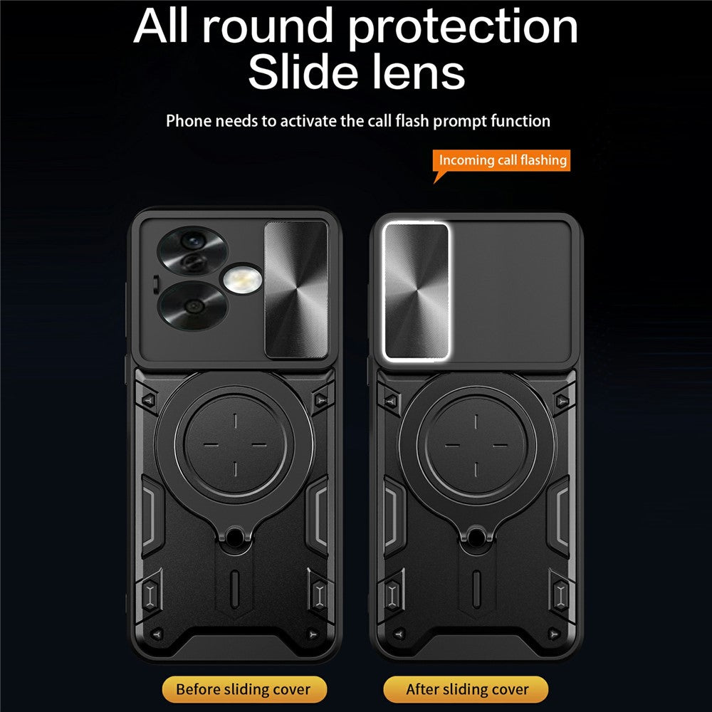 For Oppo A79 5G / A2 5G Case Sliding Camshield TPU+PC Shockproof Phone Cover with Kickstand