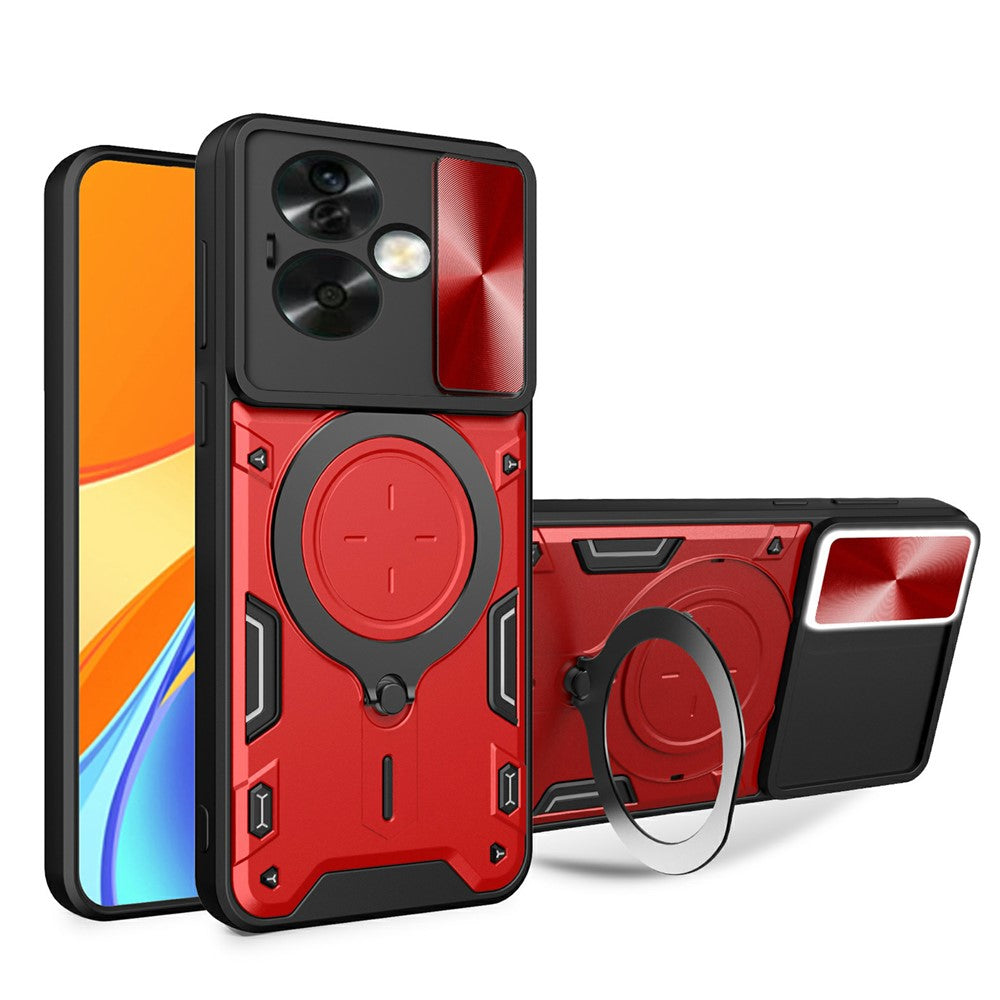 For Oppo A79 5G / A2 5G Case Sliding Camshield TPU+PC Shockproof Phone Cover with Kickstand
