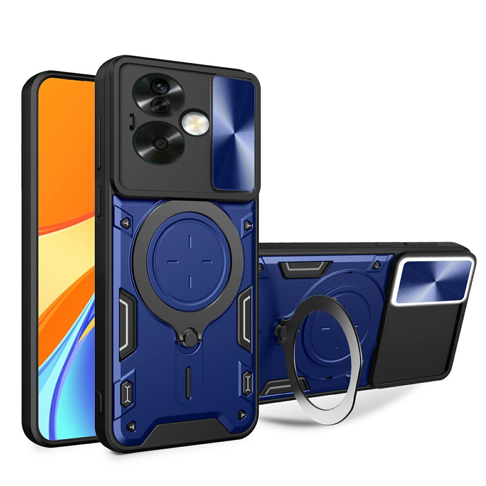 For Oppo A79 5G / A2 5G Case Sliding Camshield TPU+PC Shockproof Phone Cover with Kickstand