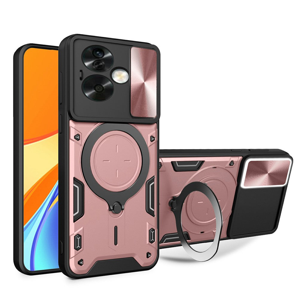 For Oppo A79 5G / A2 5G Case Sliding Camshield TPU+PC Shockproof Phone Cover with Kickstand