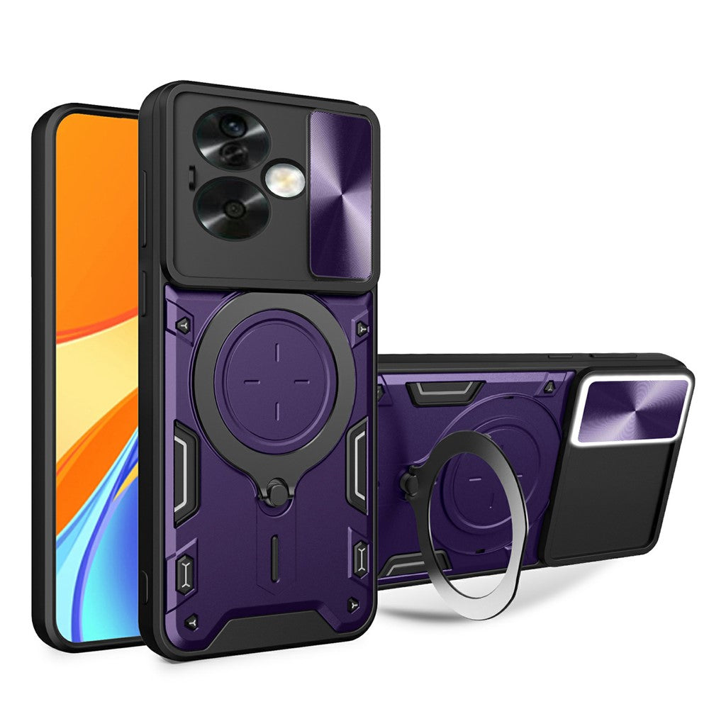 For Oppo A79 5G / A2 5G Case Sliding Camshield TPU+PC Shockproof Phone Cover with Kickstand