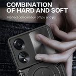 For Oppo A58 4G Case Sliding Camshield Kickstand TPU+PC Impact-Resistant Phone Cover