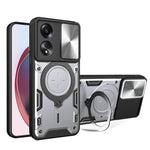 For Oppo A58 4G Case Sliding Camshield Kickstand TPU+PC Impact-Resistant Phone Cover