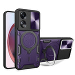 For Oppo A58 4G Case Sliding Camshield Kickstand TPU+PC Impact-Resistant Phone Cover