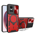 For Oppo Reno10 5G (Global) / Reno10 Pro 5G (Global) Case TPU+PC Phone Cases with Kickstand, Slide Lens Window