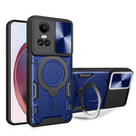 For Oppo Reno10 5G (Global) / Reno10 Pro 5G (Global) Case TPU+PC Phone Cases with Kickstand, Slide Lens Window