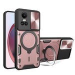 For Oppo Reno10 5G (Global) / Reno10 Pro 5G (Global) Case TPU+PC Phone Cases with Kickstand, Slide Lens Window