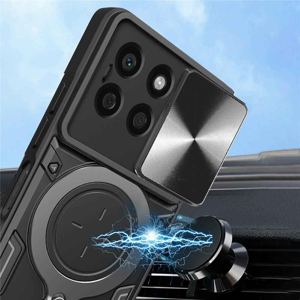 For Honor X8b 4G Cover TPU+PC Ring Kickstand Telefoncover Understøtter Magnetisk Bilholder
