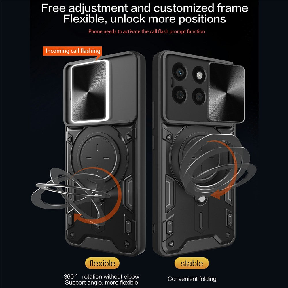 For Honor X8b 4G Cover TPU+PC Ring Kickstand Telefoncover Understøtter Magnetisk Bilholder