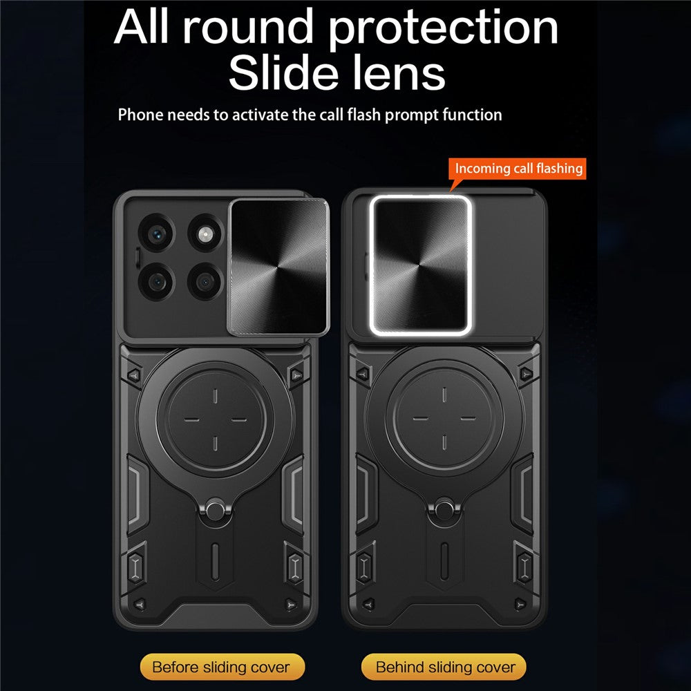 For Honor X8b 4G Cover TPU+PC Ring Kickstand Telefoncover Understøtter Magnetisk Bilholder
