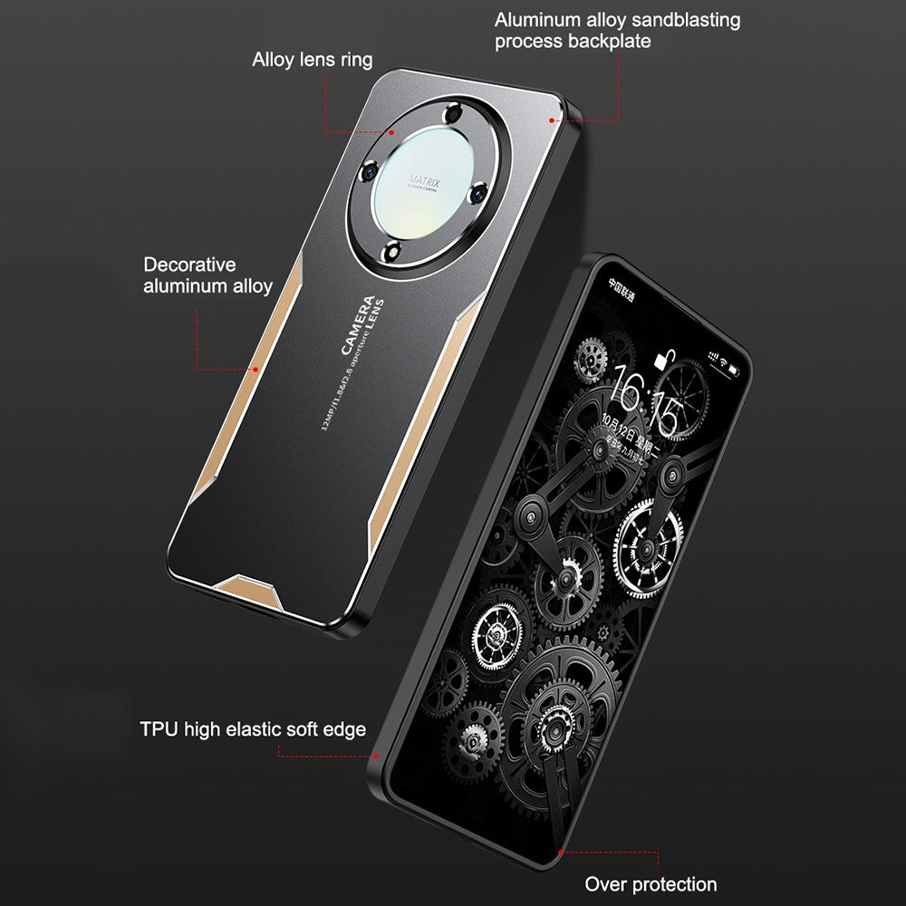 For Honor X9a 5G Case Aluminum Alloy+PC+TPU Military Drop Protection Phone Cover