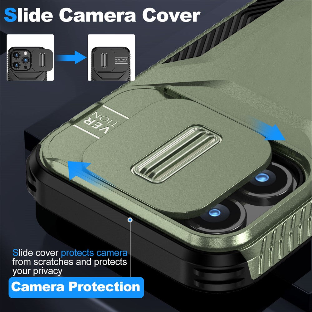 Til iPhone 15 Pro Cover TPU+PC Anti-skrid Telefoncover Skydelinse Faldsbeskyttelse