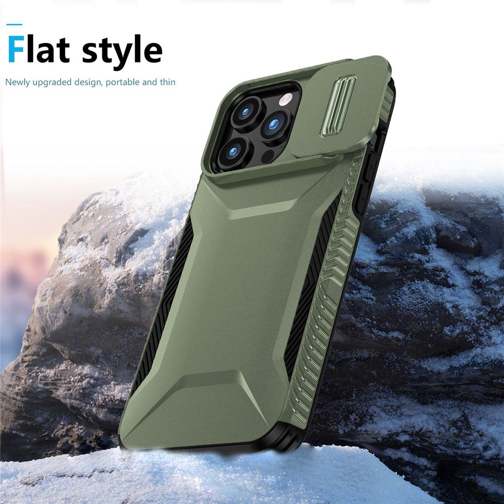 Til iPhone 15 Pro Cover TPU+PC Anti-skrid Telefoncover Skydelinse Faldsbeskyttelse
